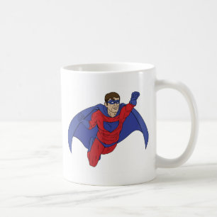 スーパーヒーローのイラストレーション コーヒーマグカップ