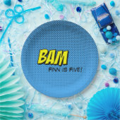 スーパーヒーローのカスタムな紙皿- BAMの青の背部 ペーパープレート (パーティー)