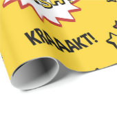 スーパーヒーローのカラフルなおもしろいパターン ラッピングペーパー (ロールコーナー)