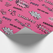 スーパーヒーローのガーリーなパターン ラッピングペーパー (角)