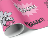 スーパーヒーローのガーリーなパターン ラッピングペーパー (ロールコーナー)