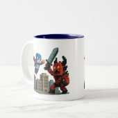 スーパーヒーローのスカイブレードの対決 ツートーンマグカップ (正面左)