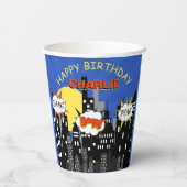 スーパーヒーローのテーマの誕生日 紙コップ (裏面)