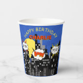 スーパーヒーローのテーマの誕生日 紙コップ (正面)