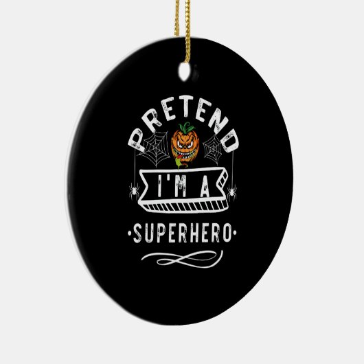 スーパーヒーローのハロウィーンの衣装ギフトのフリ セラミックオーナメント (右)