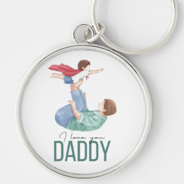 スーパーヒーローのパパと子どものキーチェーン I Love You Daddy キーホルダー