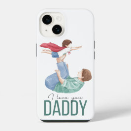 スーパーヒーローのパパと子供のスマホケース I Love You Daddy Phone Case iPhone 14ケース