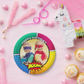 スーパーヒーローのパーティーのプレートはそれをカスタマイズ! ペーパープレート (パーティー)