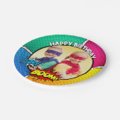 スーパーヒーローのパーティーのプレートはそれをカスタマイズ! ペーパープレート (アングル)