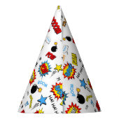 スーパーヒーローのパーティーの帽子-単語の芸術 パーティーハット (裏面)