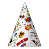 スーパーヒーローのパーティーの帽子-単語の芸術 パーティーハット (左)