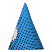 スーパーヒーローのパーティーの帽子-暗藍色の点のカスタム パーティーハット (右)