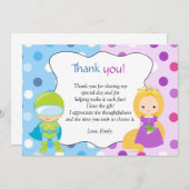 スーパーヒーローのプリンセスはメッセージカード感謝していしています ノートカード (正面/裏面)