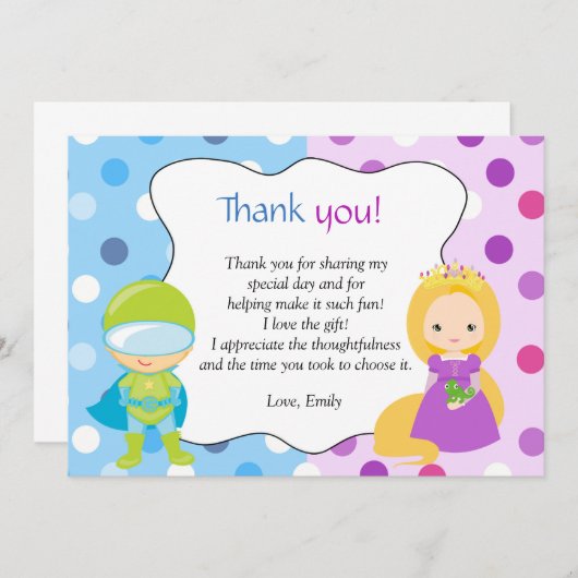 スーパーヒーローのプリンセスはメッセージカード感謝していしています ノートカード (正面/裏面)