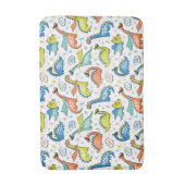 スーパーヒーローのマスクと恐竜、キャップ バスマット (正面縦)