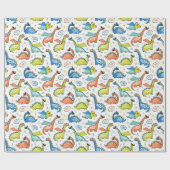 スーパーヒーローのマスク、キャップ、文字と恐竜 ラッピングペーパー (フラット)