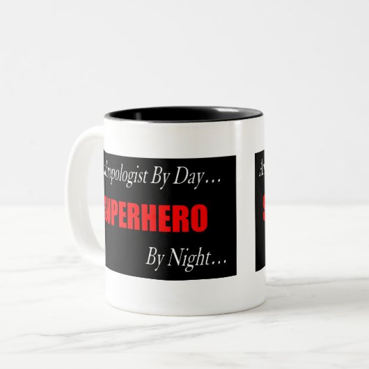 スーパーヒーローの人類学者のマグ ツートーンマグカップ (正面左)