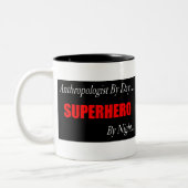 スーパーヒーローの人類学者のマグ ツートーンマグカップ (左)