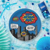 スーパーヒーローの名前をカスタムするのプレート ペーパープレート (パーティー)