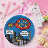 スーパーヒーローの名前をカスタムするのプレート ペーパープレート (パーティー)