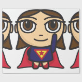スーパーヒーローの女の子の包装紙 ラッピングペーパー (フラット)