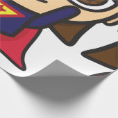 スーパーヒーローの女の子の包装紙 ラッピングペーパー (角)