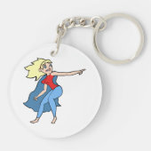 スーパーヒーローの女性 キーホルダー (裏面)