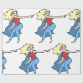 スーパーヒーローの女性 ラッピングペーパー (フラット)