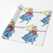 スーパーヒーローの女性 ラッピングペーパー (アンロールド)