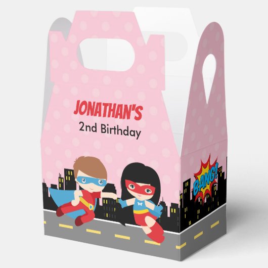 スーパーヒーローの好意ボックス(子供の誕生日パーティーの好意) フェイバーボックス (オープン)