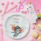 スーパーヒーローの少年 誕生日 ペーパープレート (パーティー)