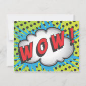 スーパーヒーローの漫画本の誕生会のサンキューカード サンキューカード (正面)