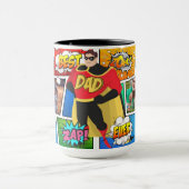 スーパーヒーローの父の日の漫画本 マグカップ (中央)