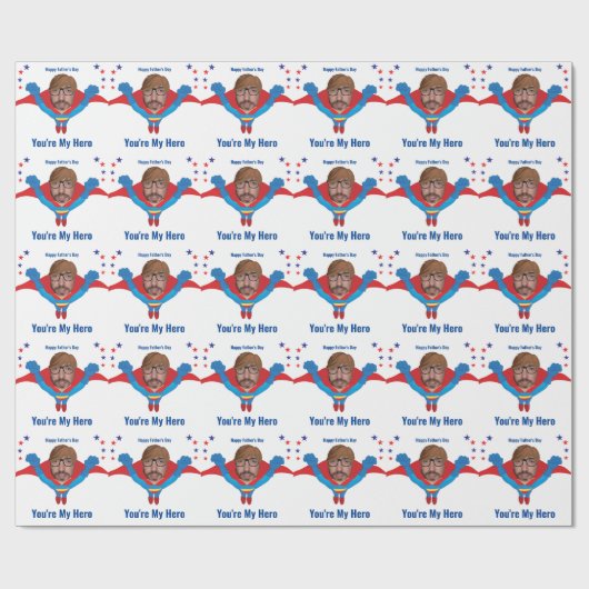 スーパーヒーローの父親の日おもしろい新たな素晴らしい贈り物 ラッピングペーパー (フラット)