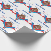 スーパーヒーローの父親の日おもしろい新たな素晴らしい贈り物 ラッピングペーパー (角)