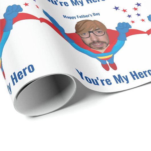 スーパーヒーローの父親の日おもしろい新たな素晴らしい贈り物 ラッピングペーパー (ロールコーナー)