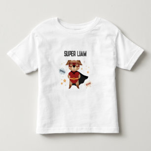 スーパーヒーローの犬 赤ちゃん 幼児 Tシャツ