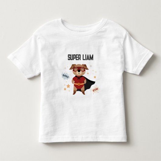 スーパーヒーローの犬 赤ちゃん 幼児 Tシャツ (正面)