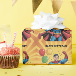 スーパーヒーローの男の子の誕生日パーティー ラッピングペーパー
