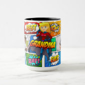 スーパーヒーローの祖母の日の漫画本 マグカップ (中央)