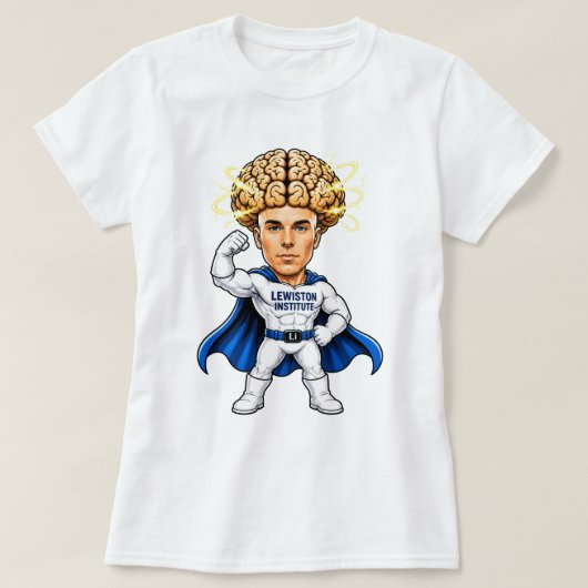 スーパーヒーローの脳力 Tシャツ (デザイン正面)