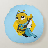 スーパーヒーローの蜂の漫画の丸い枕 ラウンドクッション (正面)