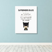 スーパーヒーローの規則 キャンバスプリント (インサイチュ (ウッドフロア))