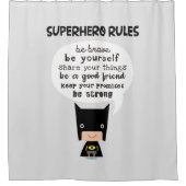 スーパーヒーローの規則 シャワーカーテン (正面)