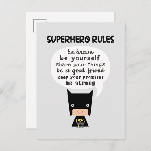スーパーヒーローの規則 ポストカード (正面/裏面)