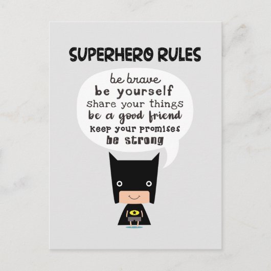 スーパーヒーローの規則 ポストカード (正面)