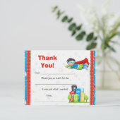 スーパーヒーローの誕生会は感謝していしています サンキューカード (スタンド正面)