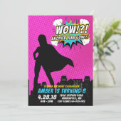 スーパーヒーローの誕生日の招待状 招待状 (スタンド正面)