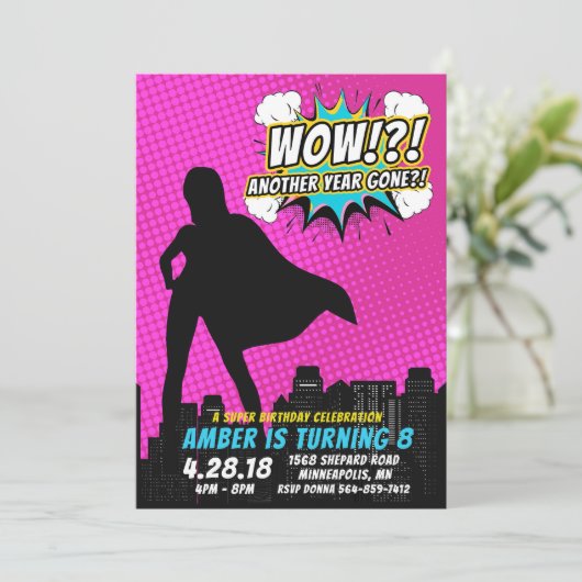 スーパーヒーローの誕生日の招待状 招待状 (スタンド正面)