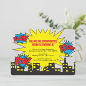 スーパーヒーローの誕生日の招待状 招待状 (スタンド正面)